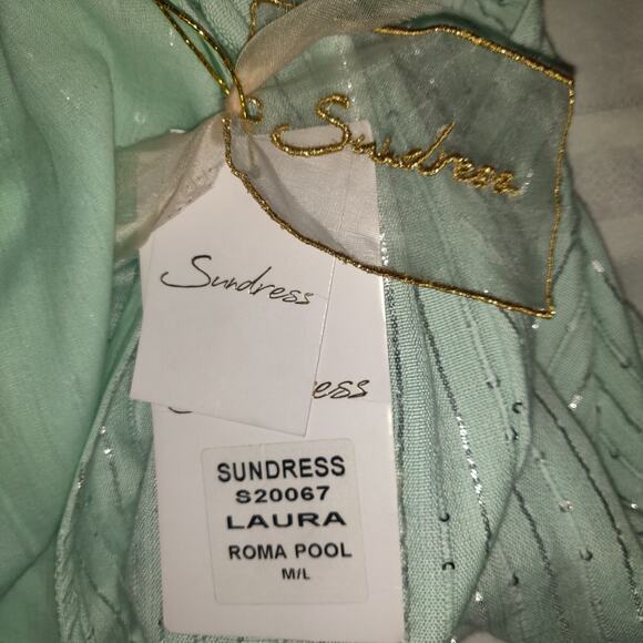 Sundress Laura Maxi Dress MINT GREEN M/L Boho Formal Gown Sparkle NWT Sexy Slits - Picture 11 of 16